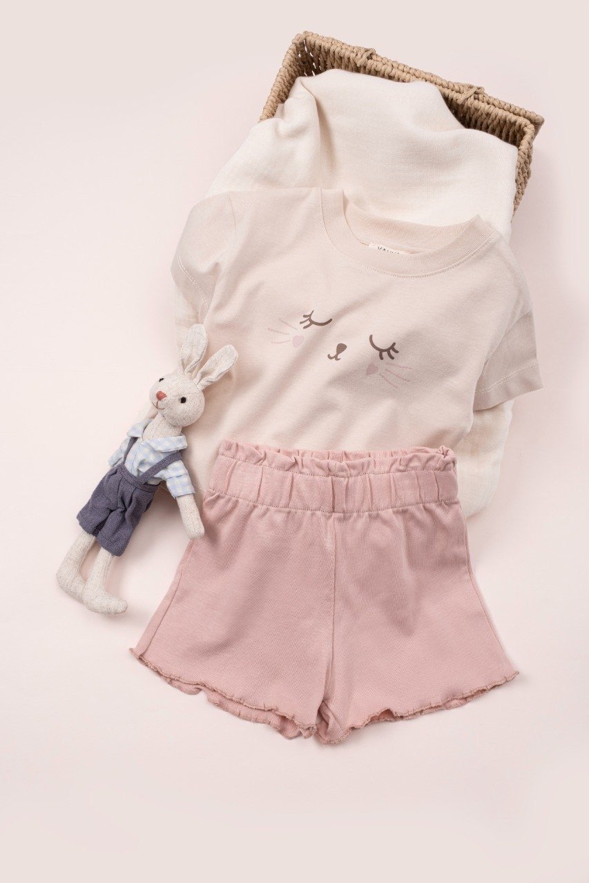 girl cotton set (pink & brown)