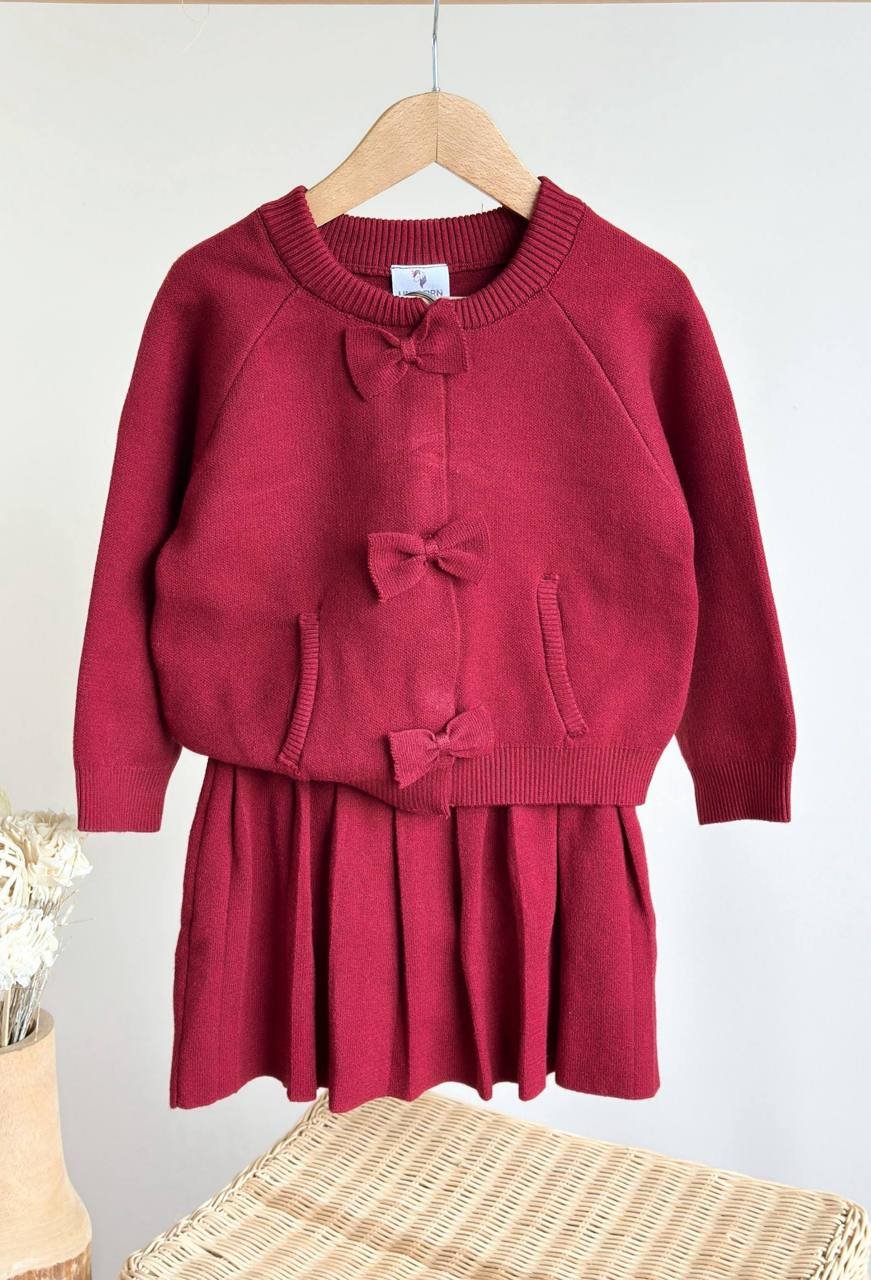 Girl wool Skirt set